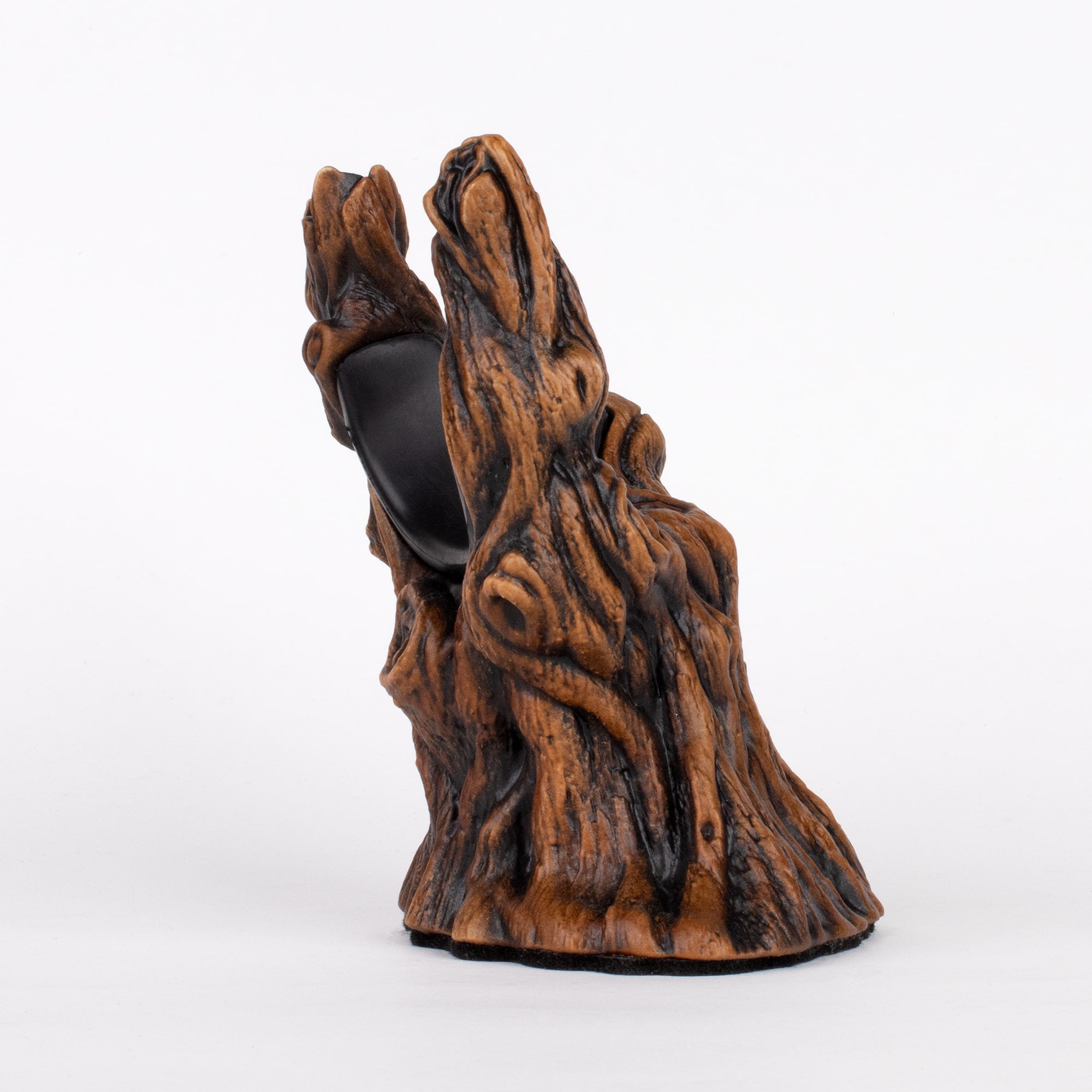 Bark finish tree shaped wall bracket to hang guitars.