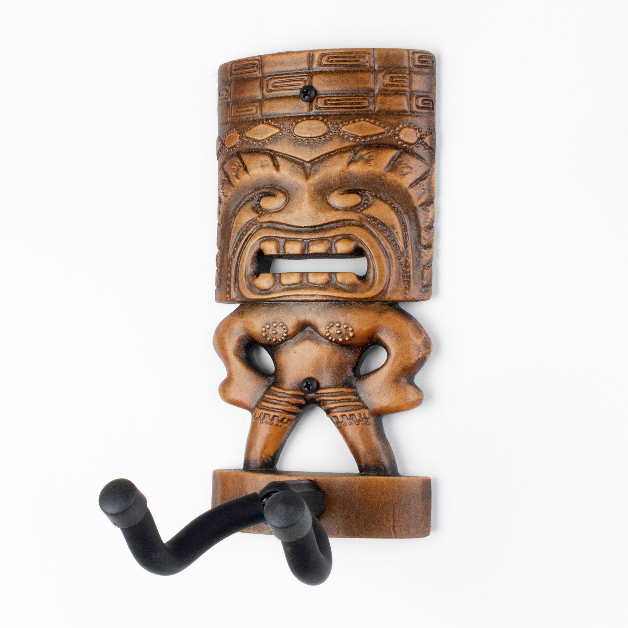 Tiki hanger wall mount in brown.