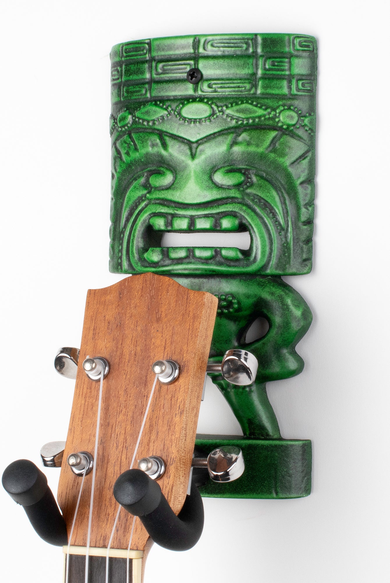 Green ukulele hanger wall mount in green.