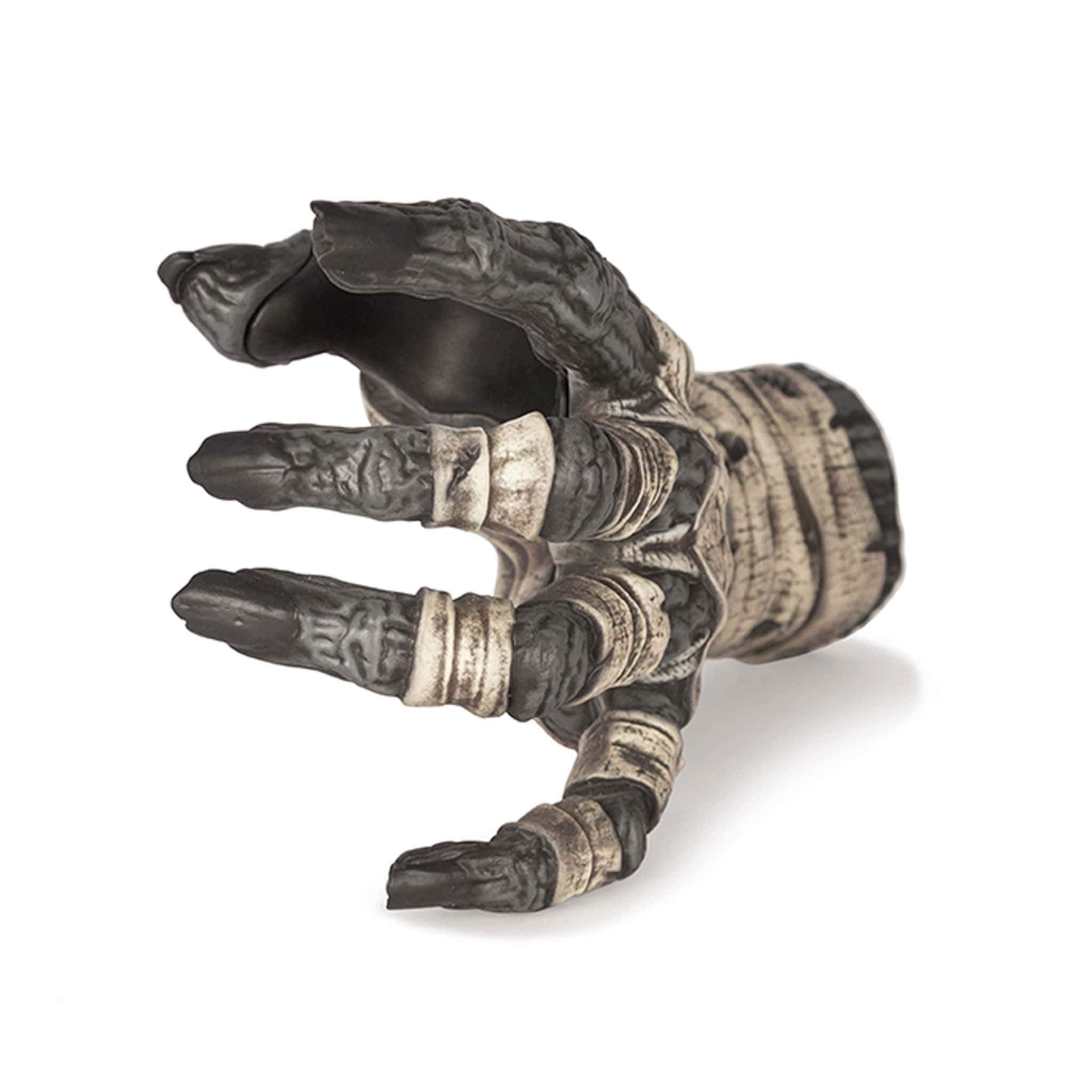 Monster hand guitar hanger from GuitarGrip. Front angle view.