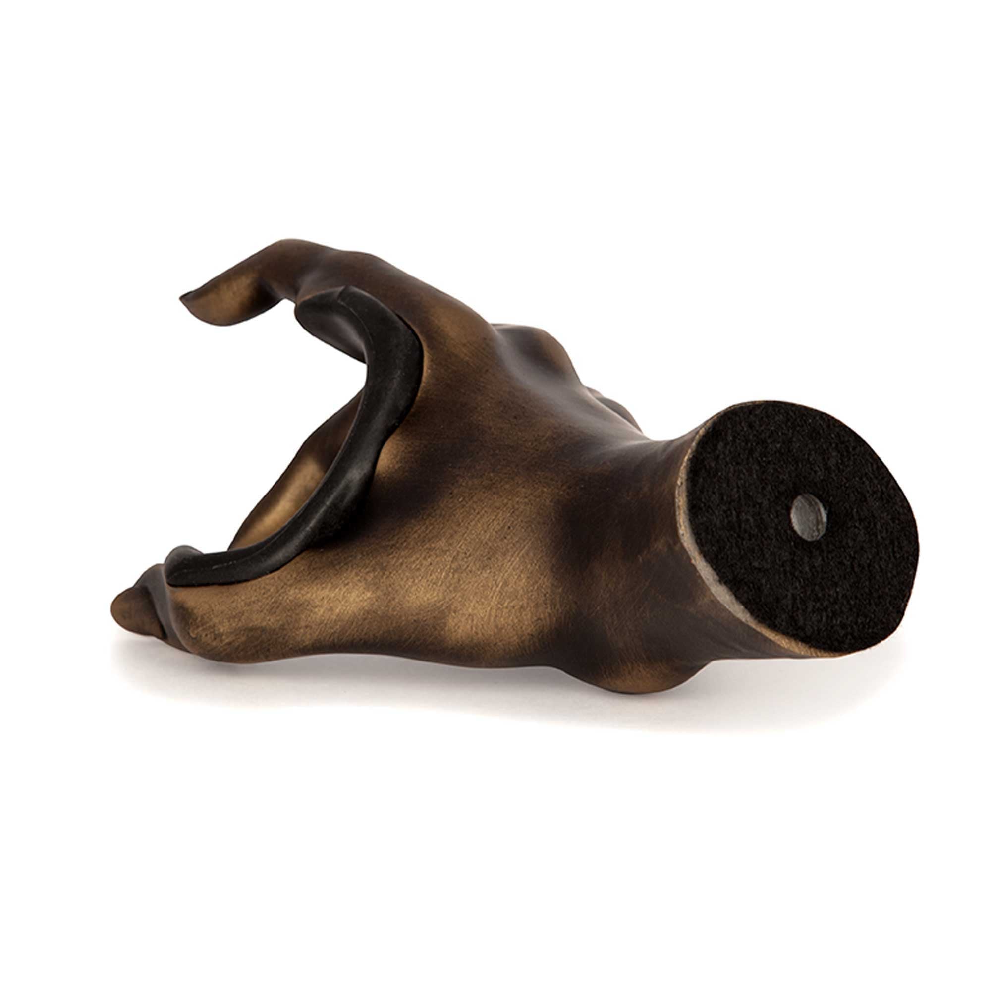 Rear view gold female hand wall hanger.