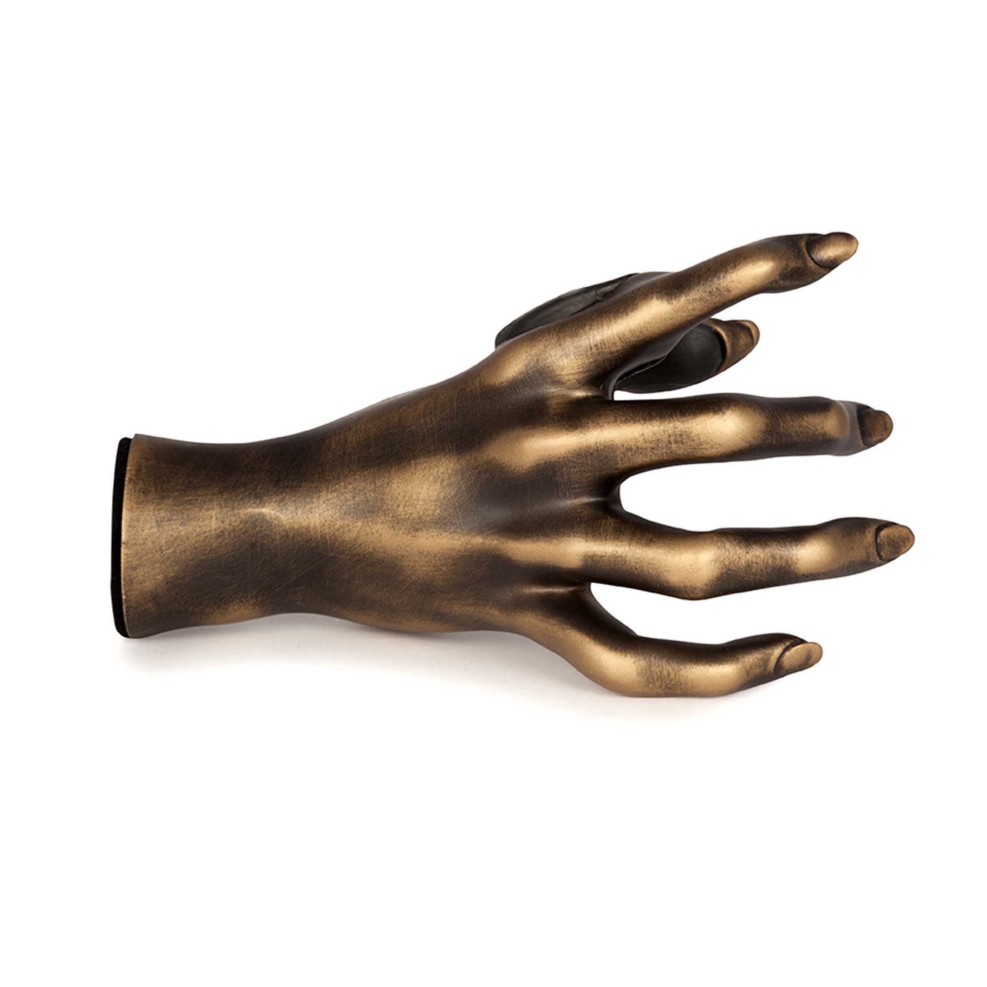 Right hand sculpt female gold antique guitar hanger.