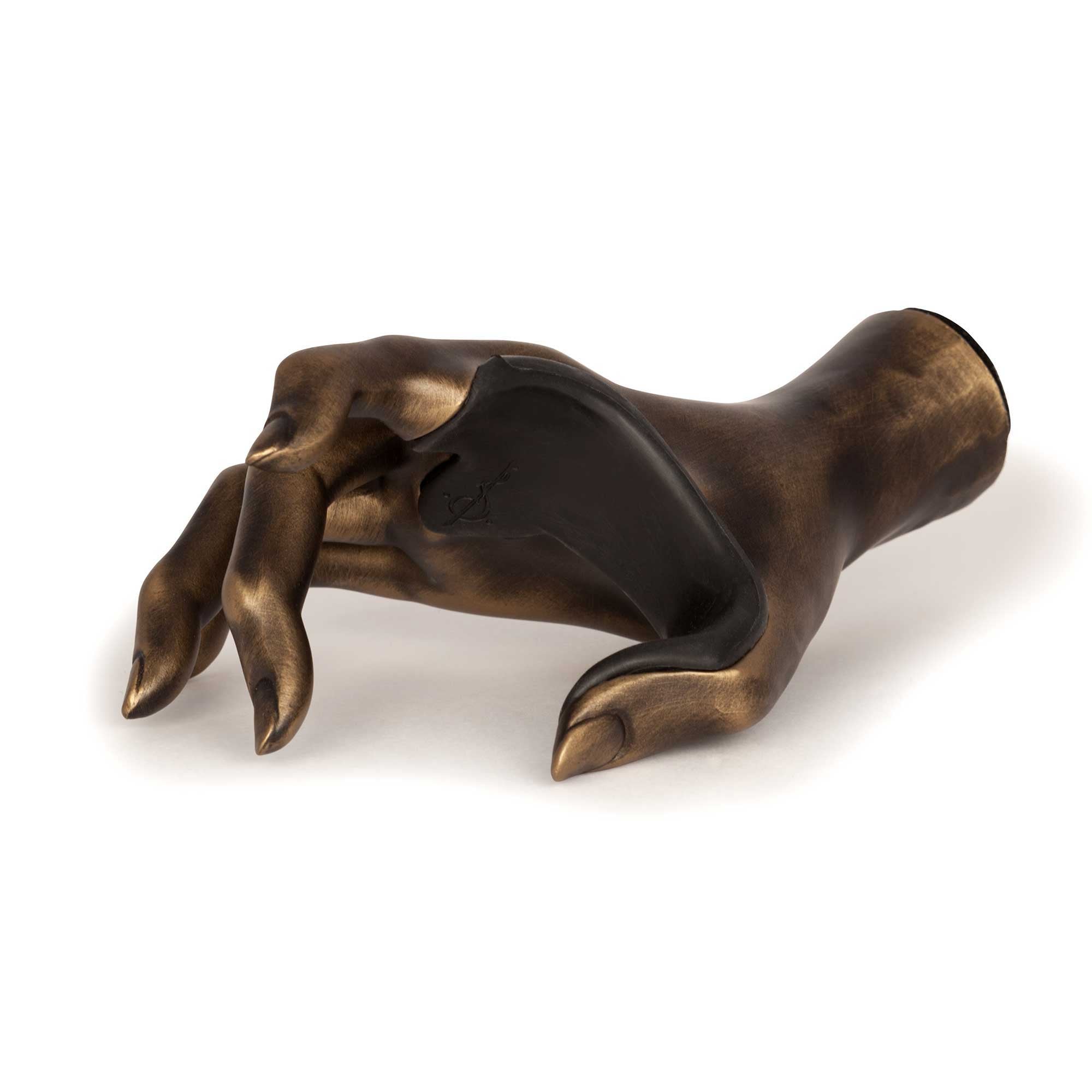 Front angle gold female guitar hook for the wall.