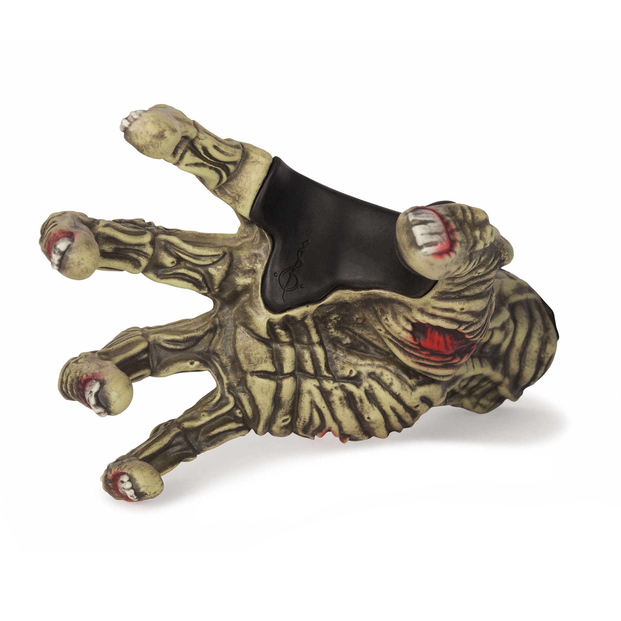 Inside view of zombie grip studios hanger for bass and electric guitars. Front angled view.