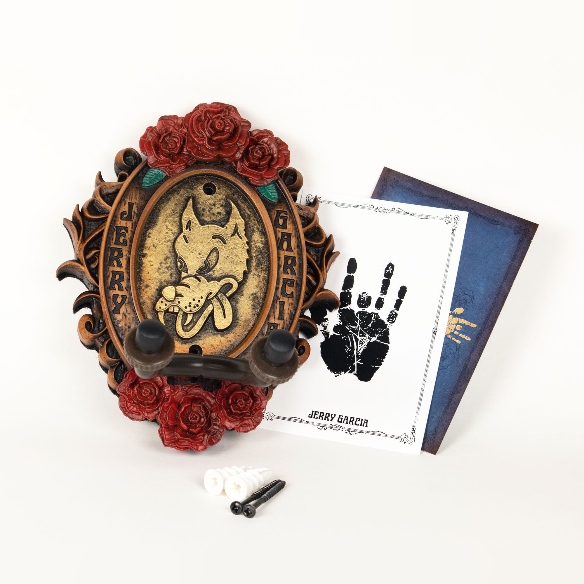 Wolf Garcia wall hanger comes with instructions and about card. Hardware included.